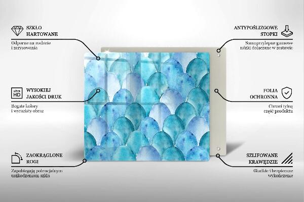 Placă sticla protectie aragaz Solzi de acuarelă