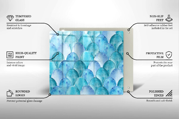 Placă sticla protectie aragaz Solzi de acuarelă