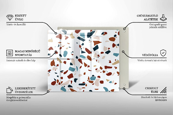 Placă sticla protectie aragaz Piatra decorativa