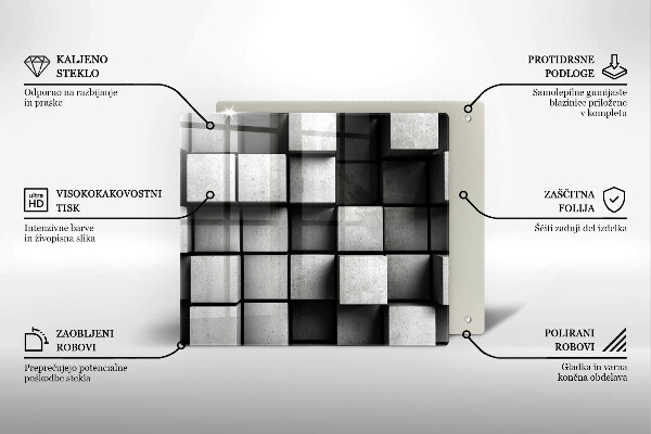 Placă sticla protectie aragaz Fundal cu geometrie 3d