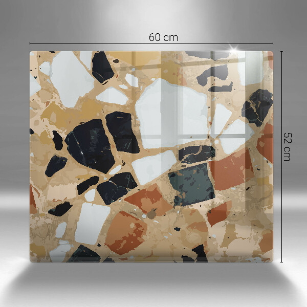 Placă sticla protectie aragaz Farfurie cu pietre decorative