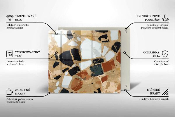 Placă sticla protectie aragaz Farfurie cu pietre decorative