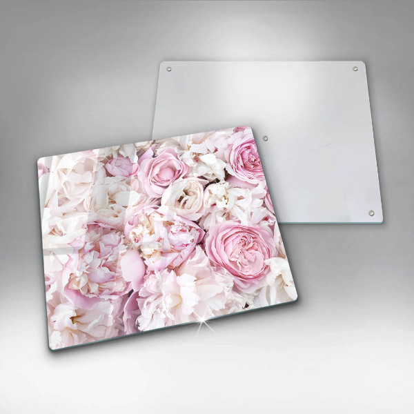 Placă sticla protectie aragaz Buchet de bujor