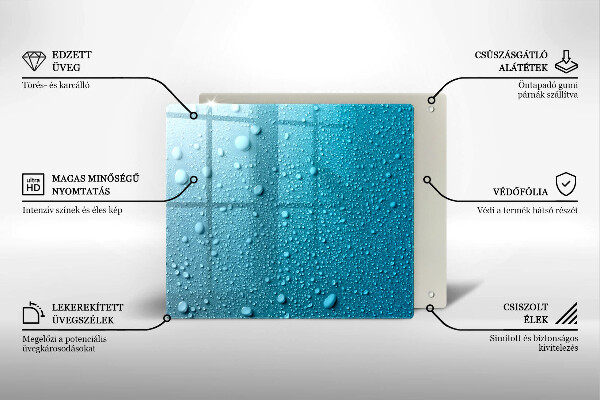 Placă sticla protectie aragaz Picaturi de apa