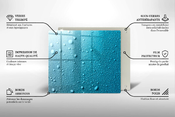 Placă sticla protectie aragaz Picaturi de apa