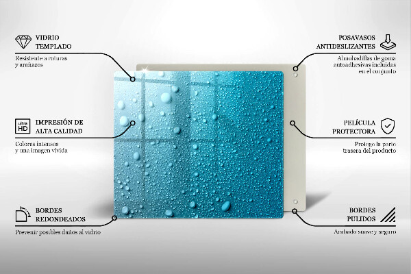 Placă sticla protectie aragaz Picaturi de apa