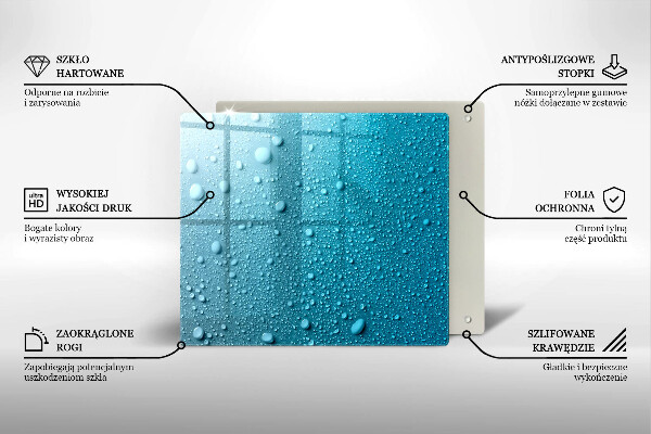 Placă sticla protectie aragaz Picaturi de apa