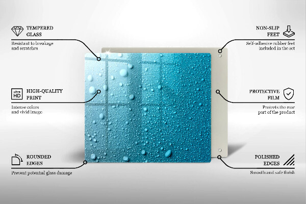 Placă sticla protectie aragaz Picaturi de apa
