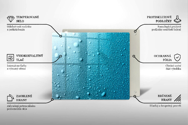 Placă sticla protectie aragaz Picaturi de apa