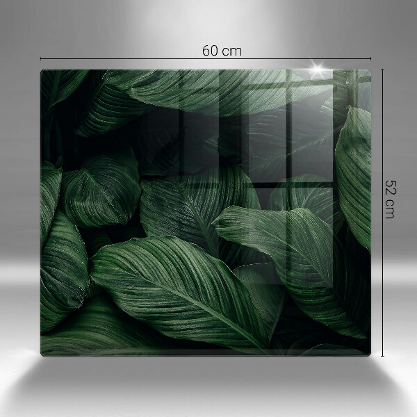 Placă sticla protectie aragaz Frunze întunecate