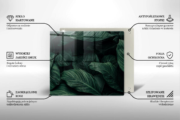 Placă sticla protectie aragaz Frunze întunecate