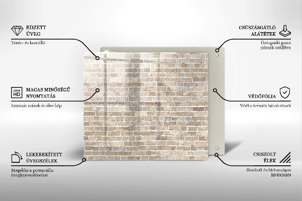 Placă sticla protectie aragaz Zid strălucitor de cărămidă