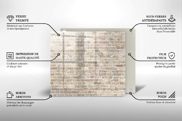Placă sticla protectie aragaz Zid strălucitor de cărămidă