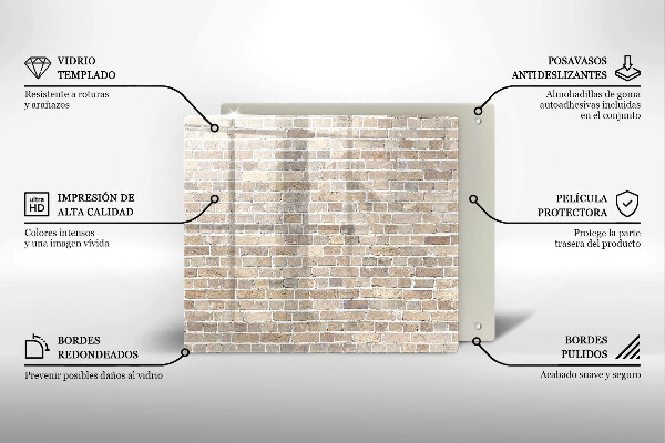 Placă sticla protectie aragaz Zid strălucitor de cărămidă