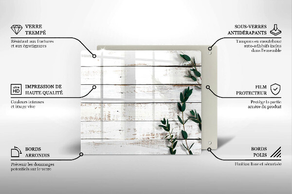 Placă sticla protectie aragaz Scânduri și frunze vechi