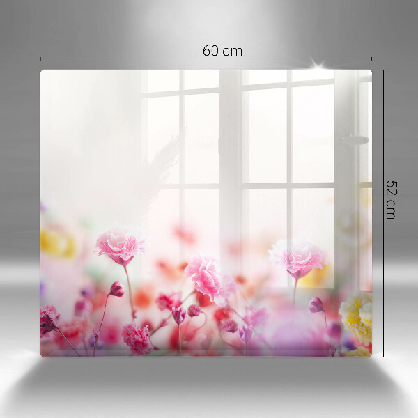 Placă sticla protectie aragaz Lunca de flori