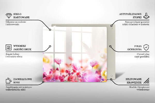 Placă sticla protectie aragaz Lunca de flori