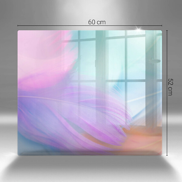 Placă sticla protectie aragaz Pene pastelate