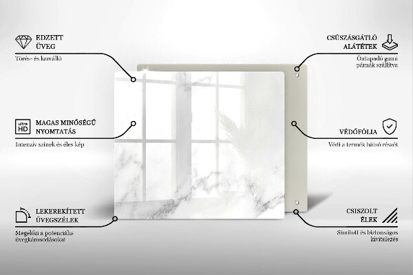 Placă sticla protectie aragaz Marmură modernă