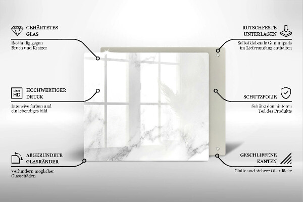 Placă sticla protectie aragaz Marmură modernă