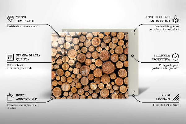Placă sticla protectie aragaz Trunchiuri de copaci