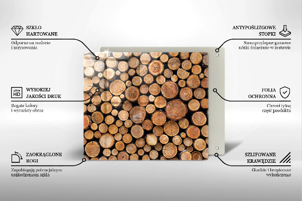 Placă sticla protectie aragaz Trunchiuri de copaci