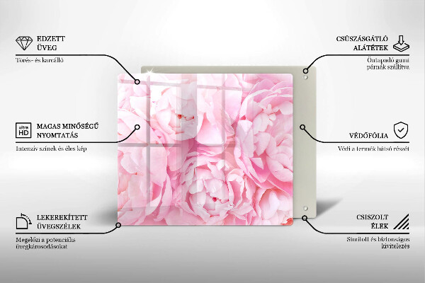 Placă protecție plita Bujori delicati