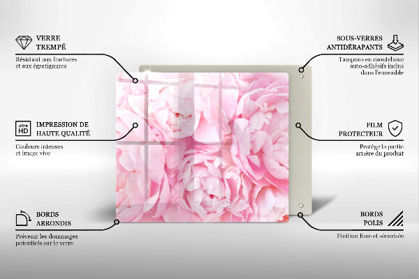 Placă protecție plita Bujori delicati