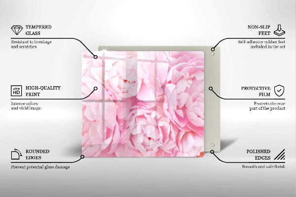 Placă protecție plita Bujori delicati