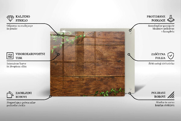 Placă protecție plita Scânduri și frunze de lemn