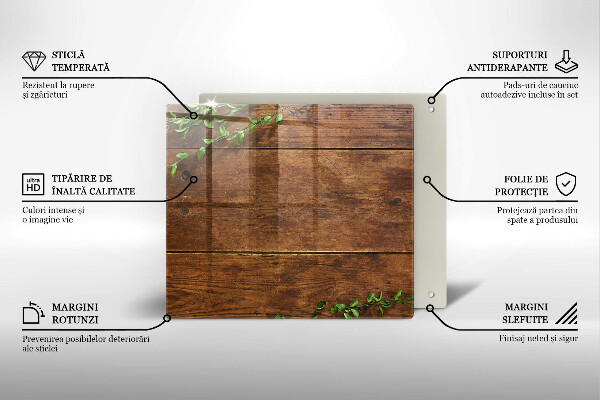 Placă protecție plita Scânduri și frunze de lemn