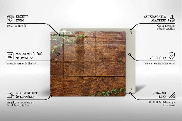 Placă protecție plita Scânduri și frunze de lemn