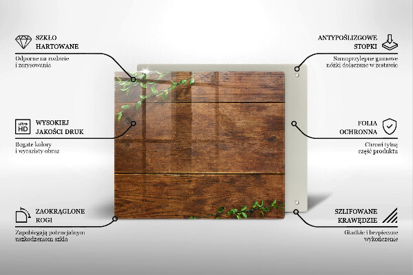 Placă protecție plita Scânduri și frunze de lemn