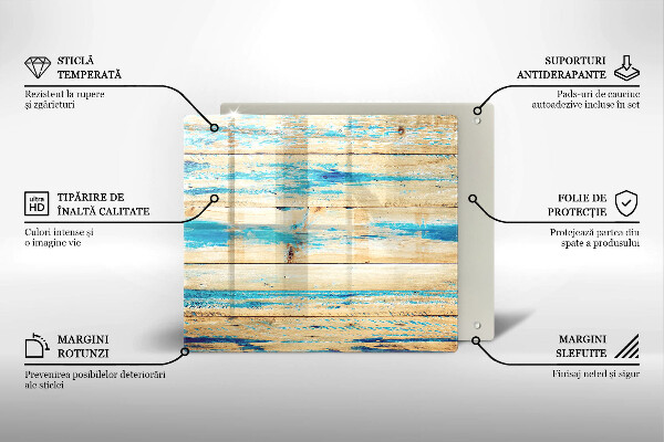 Placă protecție plita Scânduri retro din lemn
