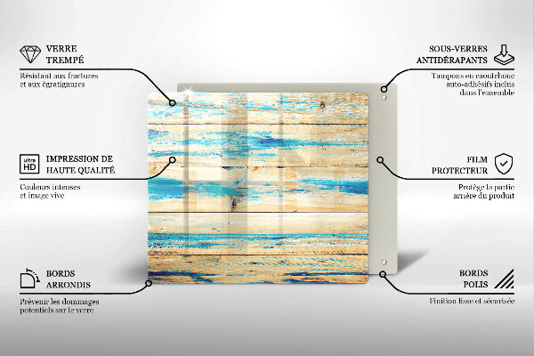 Placă protecție plita Scânduri retro din lemn