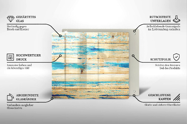 Placă protecție plita Scânduri retro din lemn