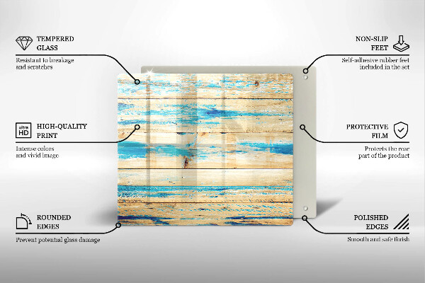 Placă protecție plita Scânduri retro din lemn