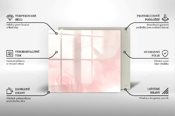 Placă protecție plita Fundal de trandafiri pastel