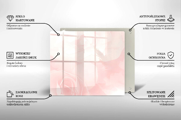 Placă protecție plita Fundal de trandafiri pastel