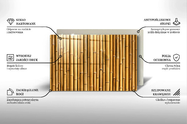 Placă sticla protectie aragaz Natura boho bambus