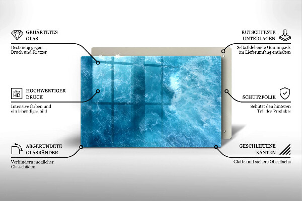 Placă din sticla protectie perete Apa albastra
