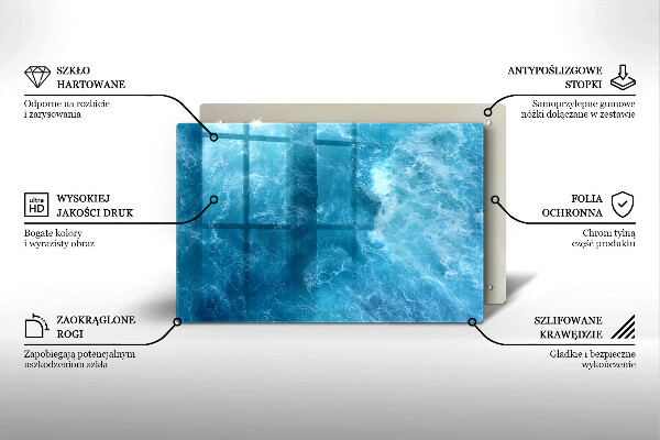 Placă din sticla protectie perete Apa albastra