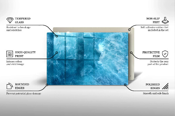 Placă din sticla protectie perete Apa albastra