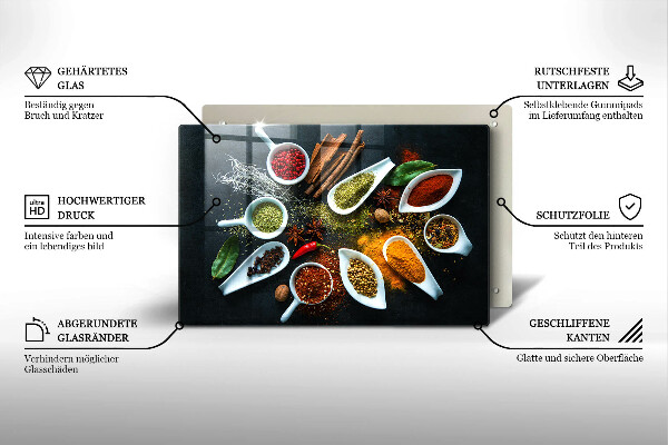 Placă sticla protectie aragaz Condimente de bucătărie