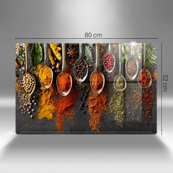 Placă din sticla protectie perete Linguri cu condimente