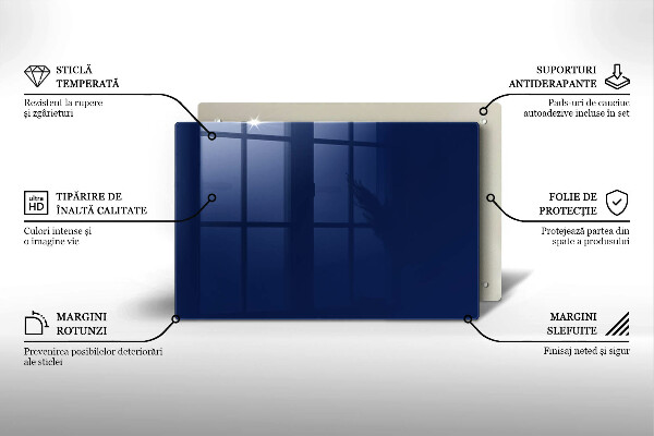 Placă sticla protectie aragaz Culoarea albastra