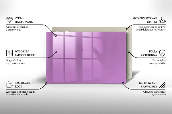 Placă sticla protectie aragaz Culoare violet