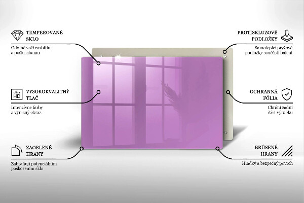 Placă sticla protectie aragaz Culoare violet