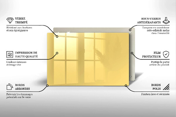 Placă sticla protectie aragaz Galben