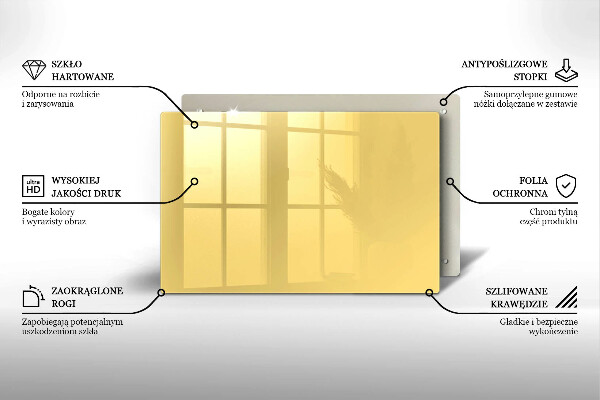 Placă sticla protectie aragaz Galben